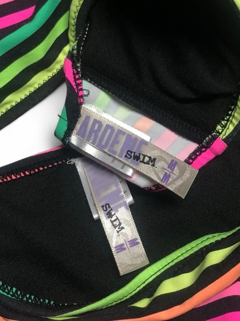 Y2K Ardene Neon Striped Swim Set - Picture 3 of 4